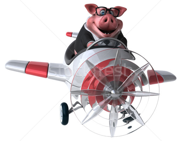 Amusement porc 3d illustration livres école homme d'affaires [[stock_photo]] © julientromeur