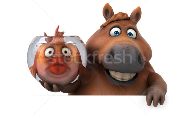 Spaß Pferd 3D-Darstellung Stock foto © julientromeur