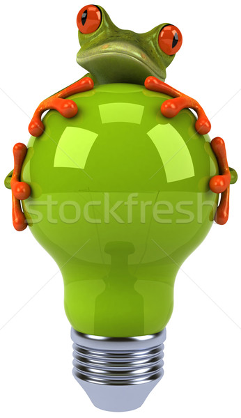 Béka villanykörte fény zöld állat villanykörte Stock fotó © julientromeur