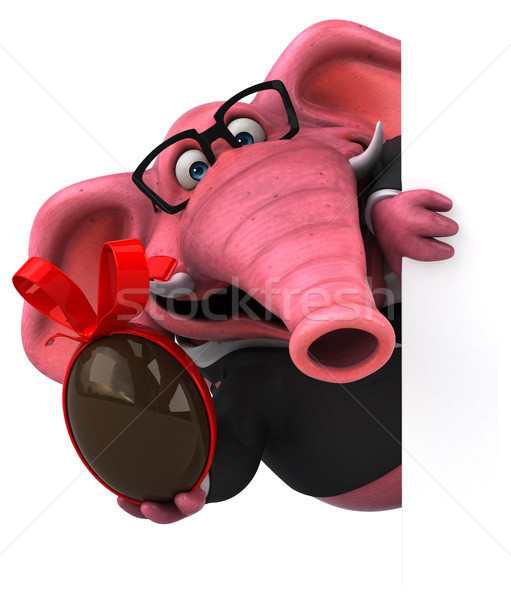 Stock fotó: Rózsaszín · elefánt · 3d · illusztráció · sör · természet · csokoládé