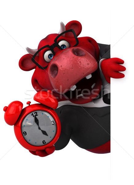 Kırmızı boğa 3d illustration saat saç inek Stok fotoğraf © julientromeur