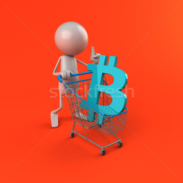 Bitcoin shopping - 3D Illustration Stock photo © julientromeur