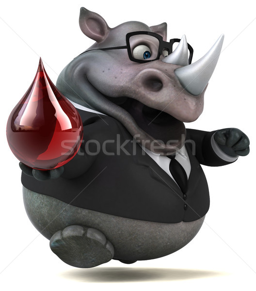 Divertimento rinoceronte illustrazione 3d sangue imprenditore suit Foto d'archivio © julientromeur