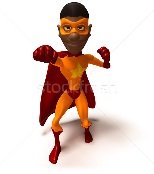 Süper kahraman eğlence kırmızı maske çizme örnek Stok fotoğraf © julientromeur