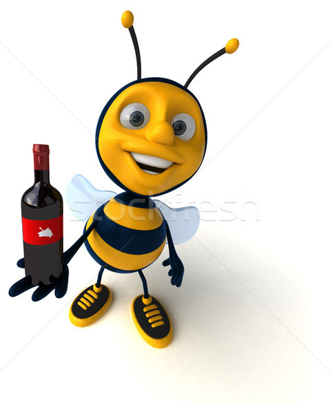 Stock foto: Spaß · Biene · Wein · trinken · rot · Arbeitnehmer