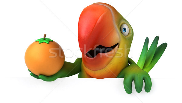 Amusement perroquet oeil fruits orange oiseau [[stock_photo]] © julientromeur