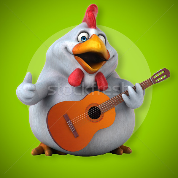Diversão frango ilustração 3d guitarra projeto pássaro Foto stock © julientromeur