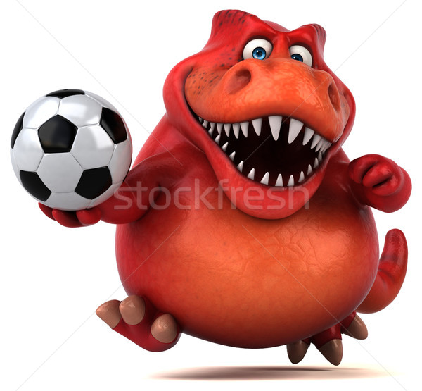 Foto stock: Diversão · dinossauro · ilustração · 3d · esportes · bola · dentes