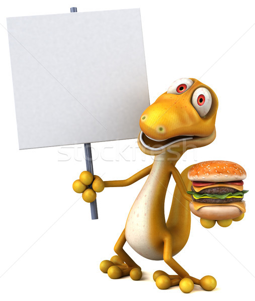 Stockfoto: Leuk · hagedis · kleur · dier · fast · food · dinosaurus