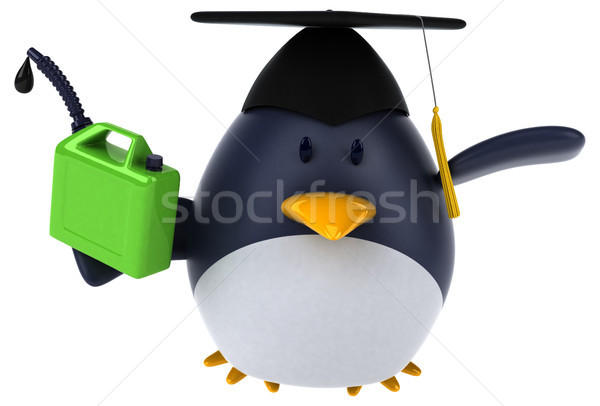 весело пингвин 3d иллюстрации птица зеленый нефть Сток-фото © julientromeur