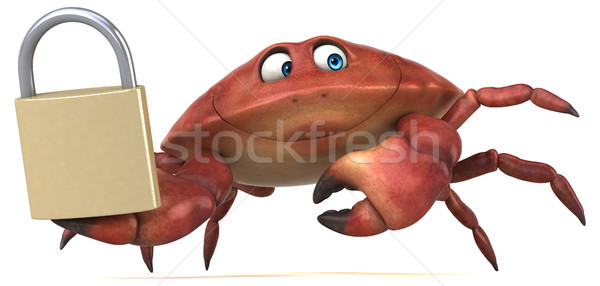 Stockfoto: Leuk · krab · 3d · illustration · natuur · veiligheid · diner