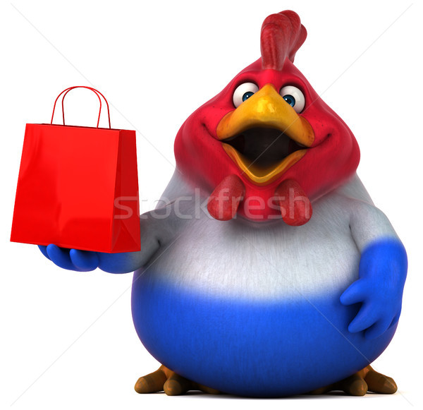 ストックフォト: 楽しい · 鶏 · 3次元の図 · デザイン · ショッピング · 鳥
