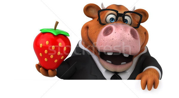 Amusement vache 3d illustration fruits affaires costume [[stock_photo]] © julientromeur