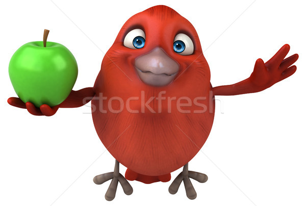 Czerwony ptaków jabłko owoców pomarańczowy piersi Zdjęcia stock © julientromeur