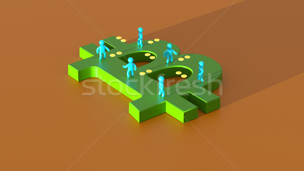 Money or bitcoin - 3D Illustration Stock photo © julientromeur
