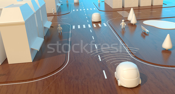 Self-driving cars - 3D Animation Stock photo © julientromeur