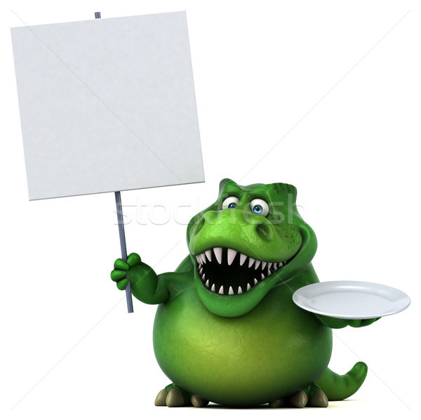 Stock foto: Spaß · Dinosaurier · 3D-Darstellung · Essen · Zähne · Tier