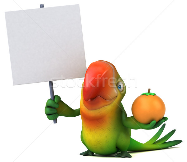 Amusement perroquet oeil fruits orange oiseau [[stock_photo]] © julientromeur