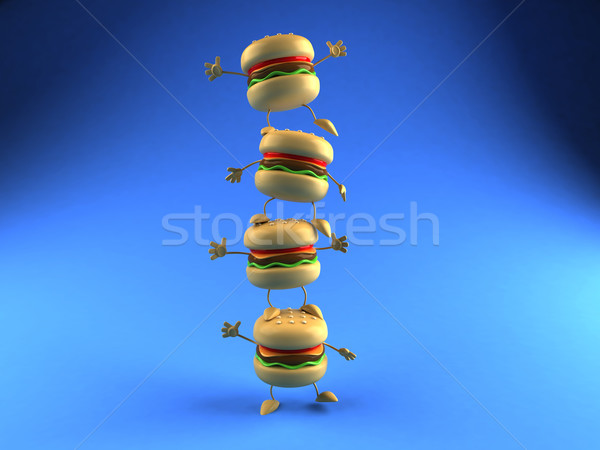 Zdjęcia stock: Hamburger · żywności · chleba · mięsa · tłuszczu · jedzenie