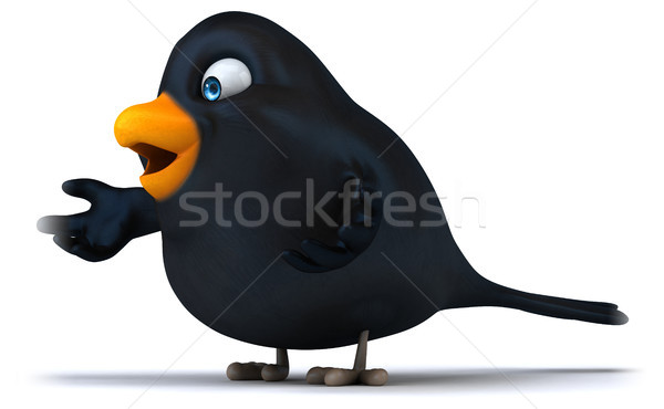 Amsel Vogel schwarz Tier Karikatur cute Stock foto © julientromeur