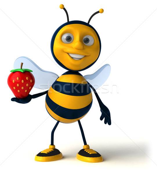 Leuk bee werknemer aardbei honing antenne Stockfoto © julientromeur