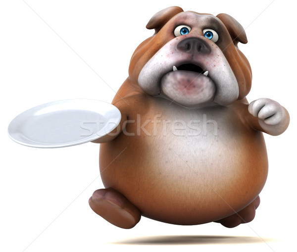 Spaß Bulldogge 3D-Darstellung Essen Design traurig Stock foto © julientromeur