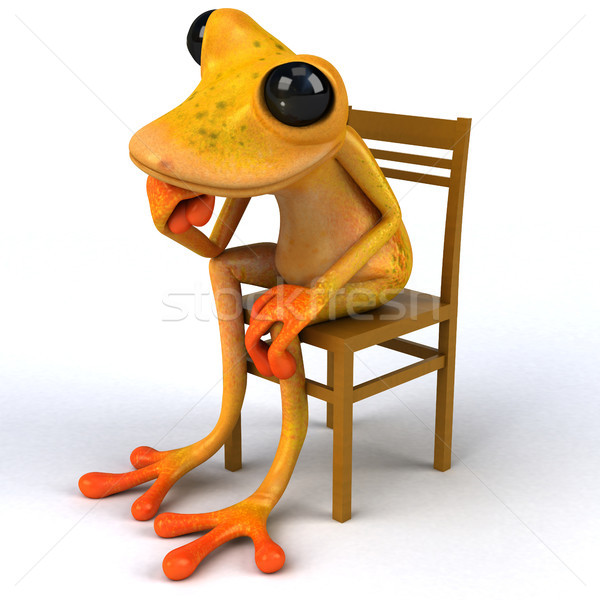 Zabawy żaba 3d ilustracji zdaniem środowiska ilustracja Zdjęcia stock © julientromeur