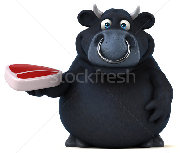 Stock photo: Black bull - 3D Illustration