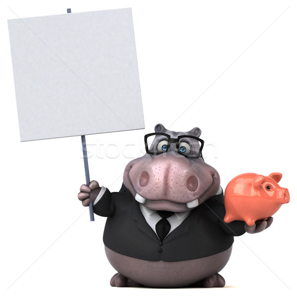 Fun hippo - 3D Illustration Stock photo © julientromeur