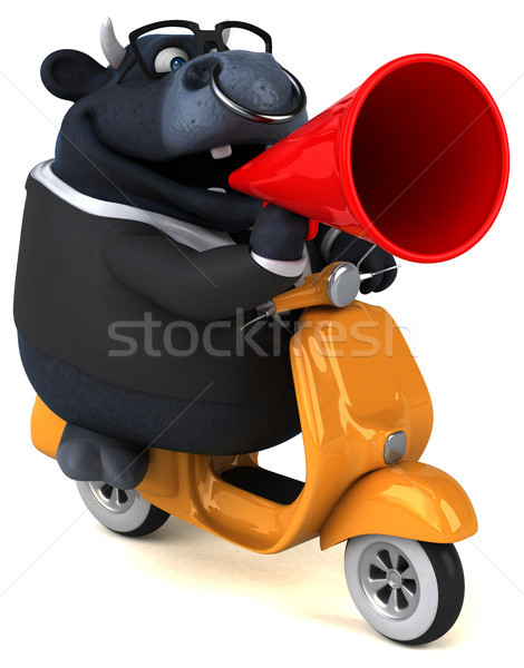 Fun black bull - 3D Illustration Stock photo © julientromeur