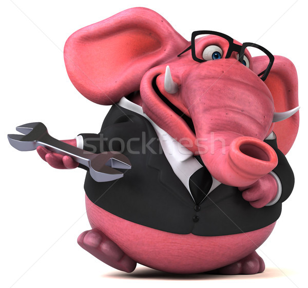 Roz elefant ilustrare 3d bere om de afaceri costum Imagine de stoc © julientromeur