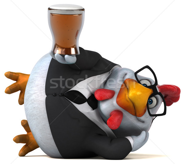 楽しい 鶏 3次元の図 ビール 鳥 スーツ ストックフォト © julientromeur
