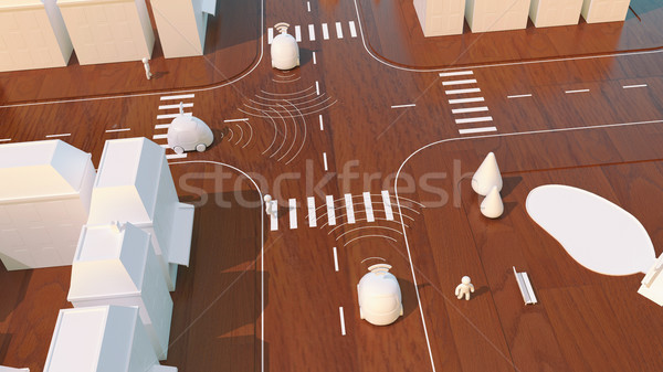 Self-driving cars - 3D Animation Stock photo © julientromeur