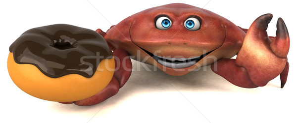 Stockfoto: Leuk · krab · 3d · illustration · voedsel · chocolade · witte