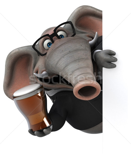 Spaß Elefanten 3D-Darstellung Business Bier Geschäftsmann Stock foto © julientromeur
