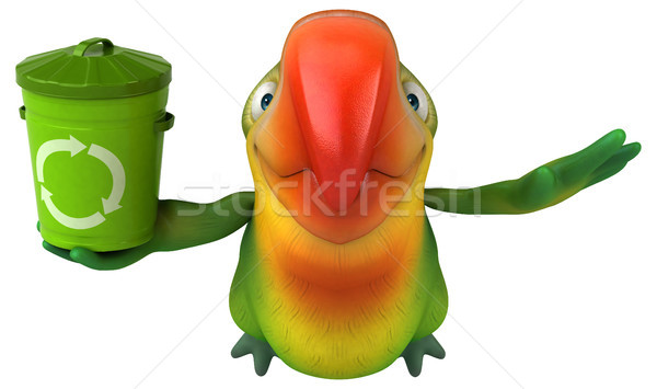 Diversão papagaio olho pássaro verde selva Foto stock © julientromeur