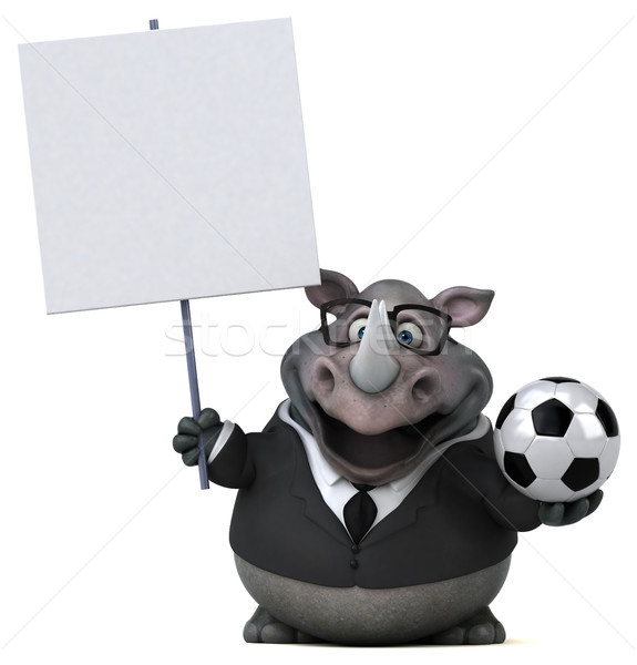 Amusement rhinocéros 3d illustration football football affaires [[stock_photo]] © julientromeur