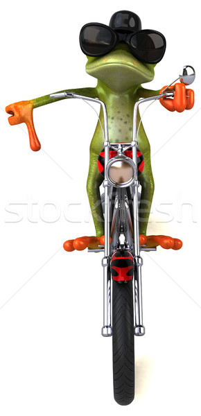 Fun frog on a motorcycle - 3D Illustration Stock photo © julientromeur