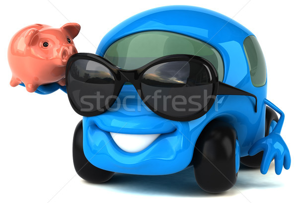 Jókedv autó 3d illusztráció pénz út pénzügy Stock fotó © julientromeur