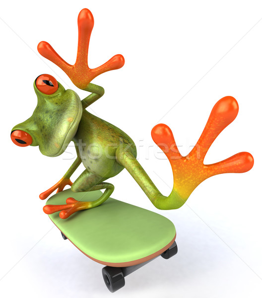 лягушка скейтборде спорт природы зеленый животного Сток-фото © julientromeur