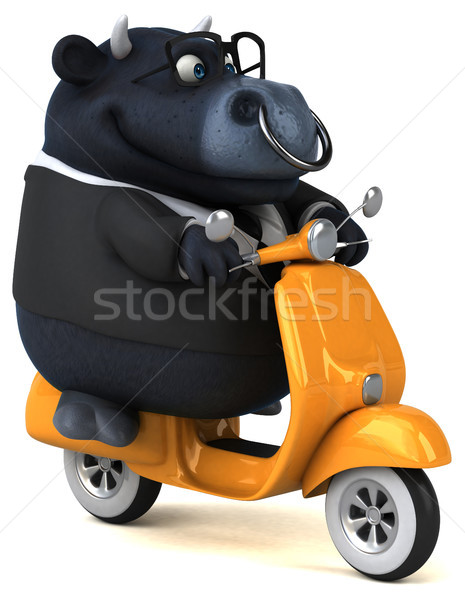 Fun black bull - 3D Illustration Stock photo © julientromeur