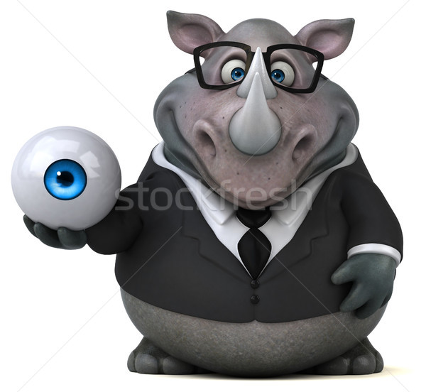 Amusement rhinocéros 3d illustration oeil affaires costume [[stock_photo]] © julientromeur