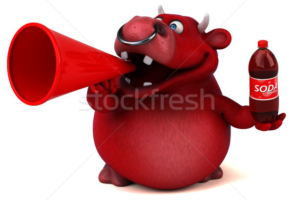 Rosso toro illustrazione 3d capelli mucca bere Foto d'archivio © julientromeur