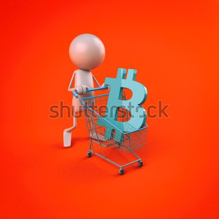 Bitcoin shopping - 3D Illustration Stock photo © julientromeur