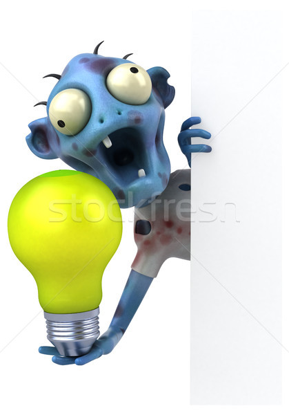 Stockfoto: Leuk · zombie · 3d · illustration · man · bloed · groene