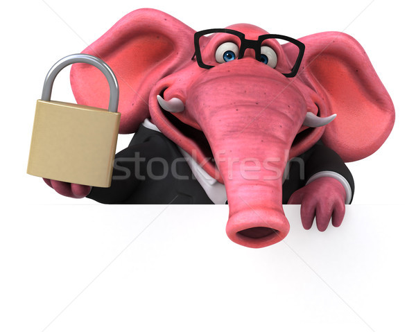 Rosa elefante illustrazione 3d birra sicurezza suit Foto d'archivio © julientromeur