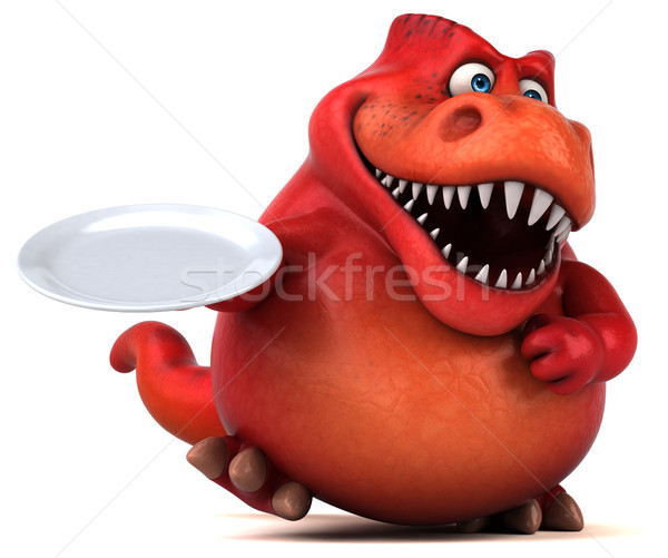 Spaß Dinosaurier 3D-Darstellung Essen Zähne Tier Stock foto © julientromeur