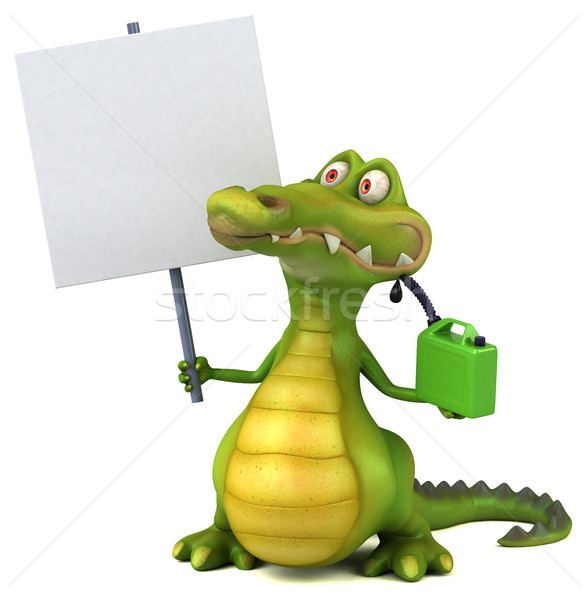 Krokodil jókedv boldog terv művészet zöld Stock fotó © julientromeur