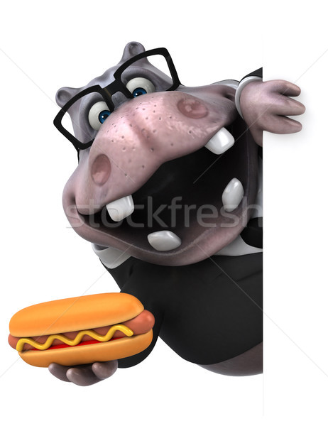 Fun hippo - 3D Illustration Stock photo © julientromeur