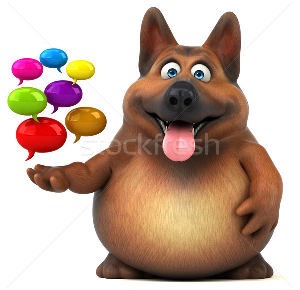 [[stock_photo]]: Amusement · pasteur · chien · 3d · illustration · communication · animaux